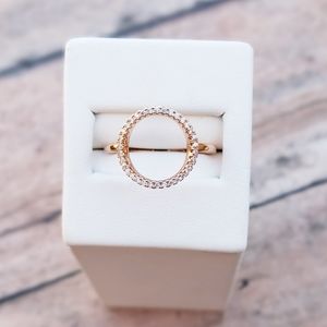 Rose Gold Pave Infinity Ring Cubic Zirconia Size 7